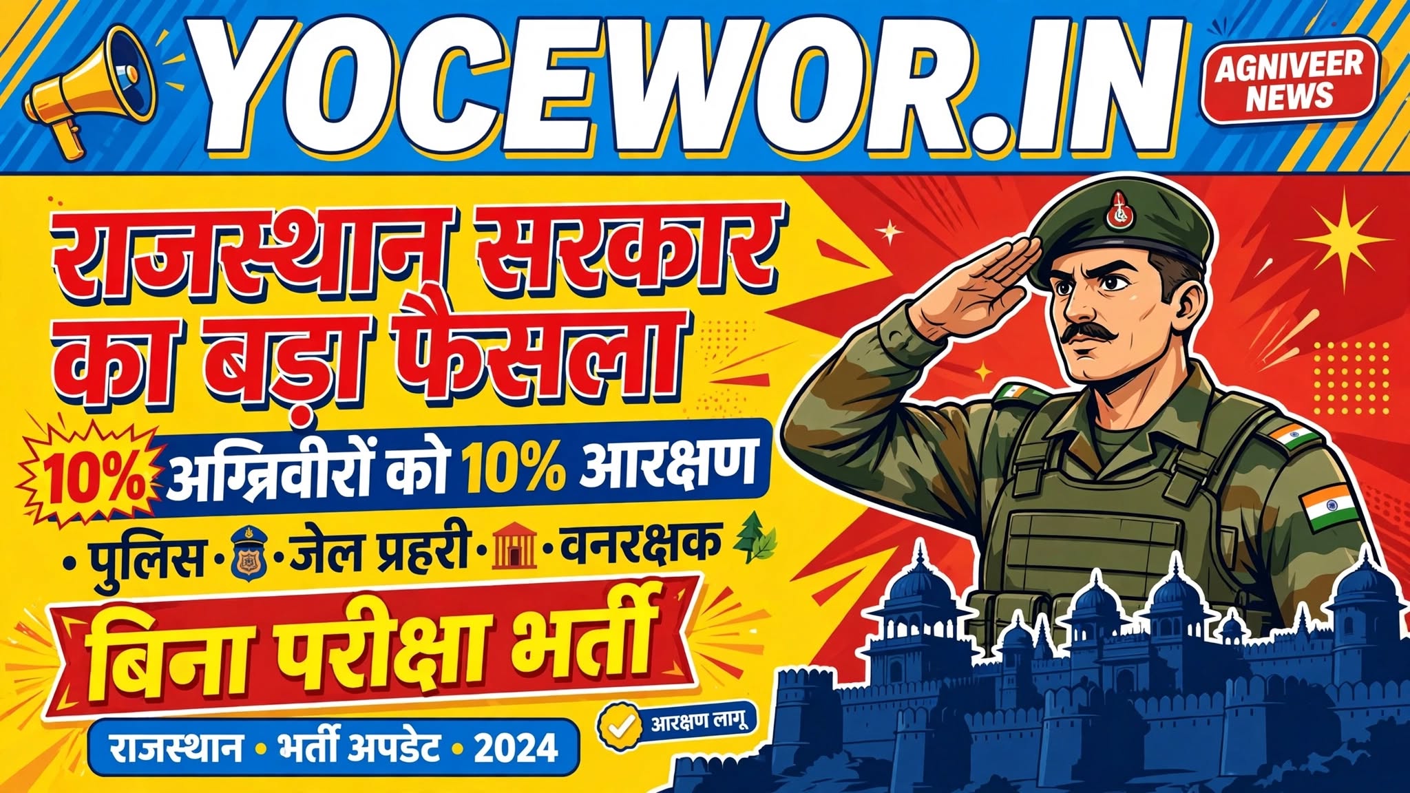 Rajasthan Agniveer Reservation 2026: पुलिस, जेल प्रहरी और वनरक्षक भर्ती में आरक्षण का अपडेट